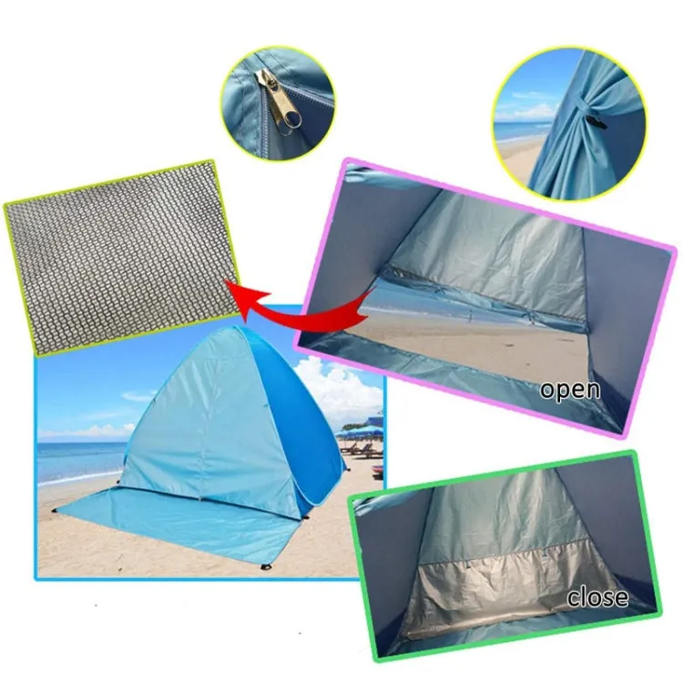 With Curtain Automatic Instant Pop Up Tent Potable Beach Tent, Size:  200x165x130cm(Green)