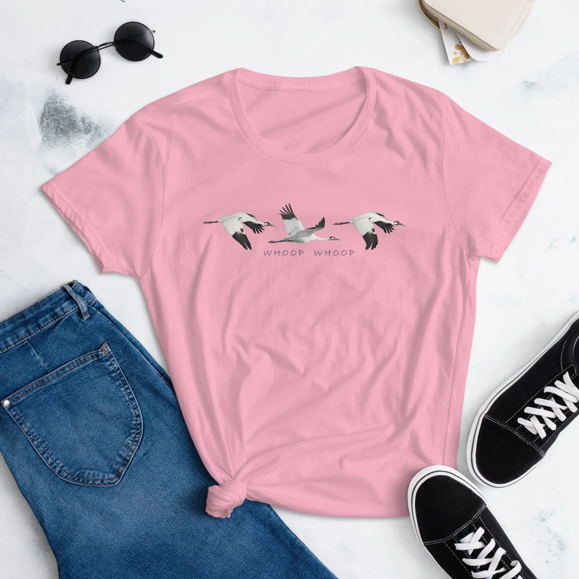 Women's Whoop Whoop Whooping Crane T-Shirt