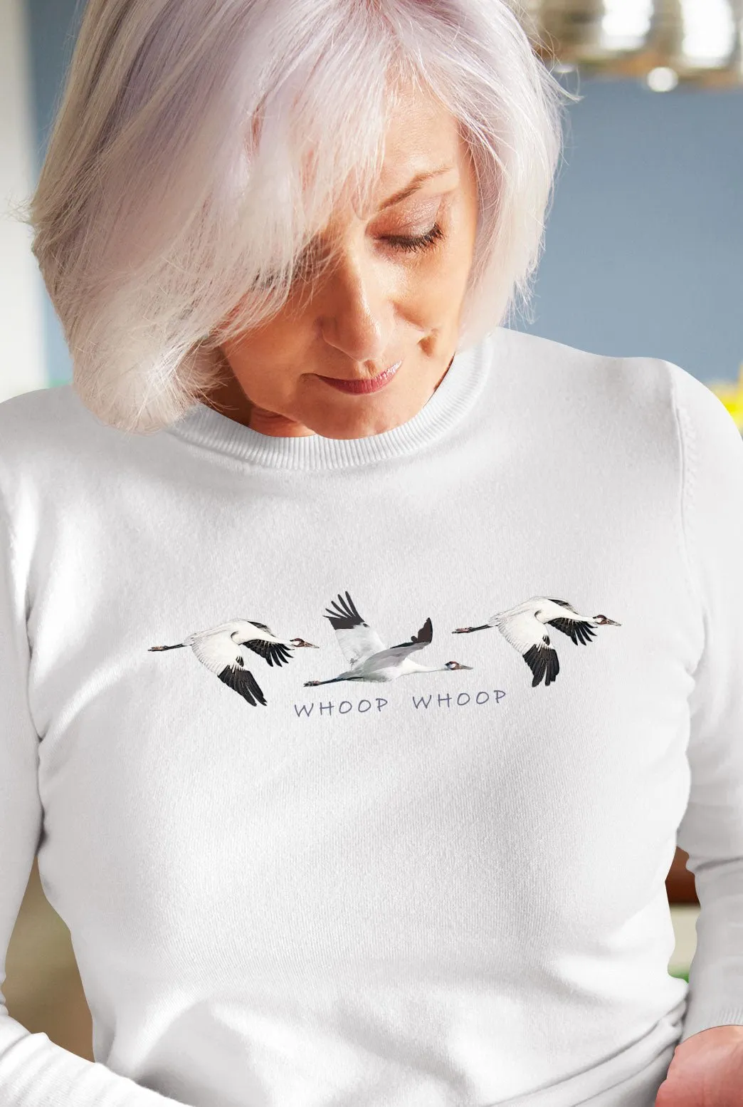 Women's Whoop Whoop Whooping Crane T-Shirt