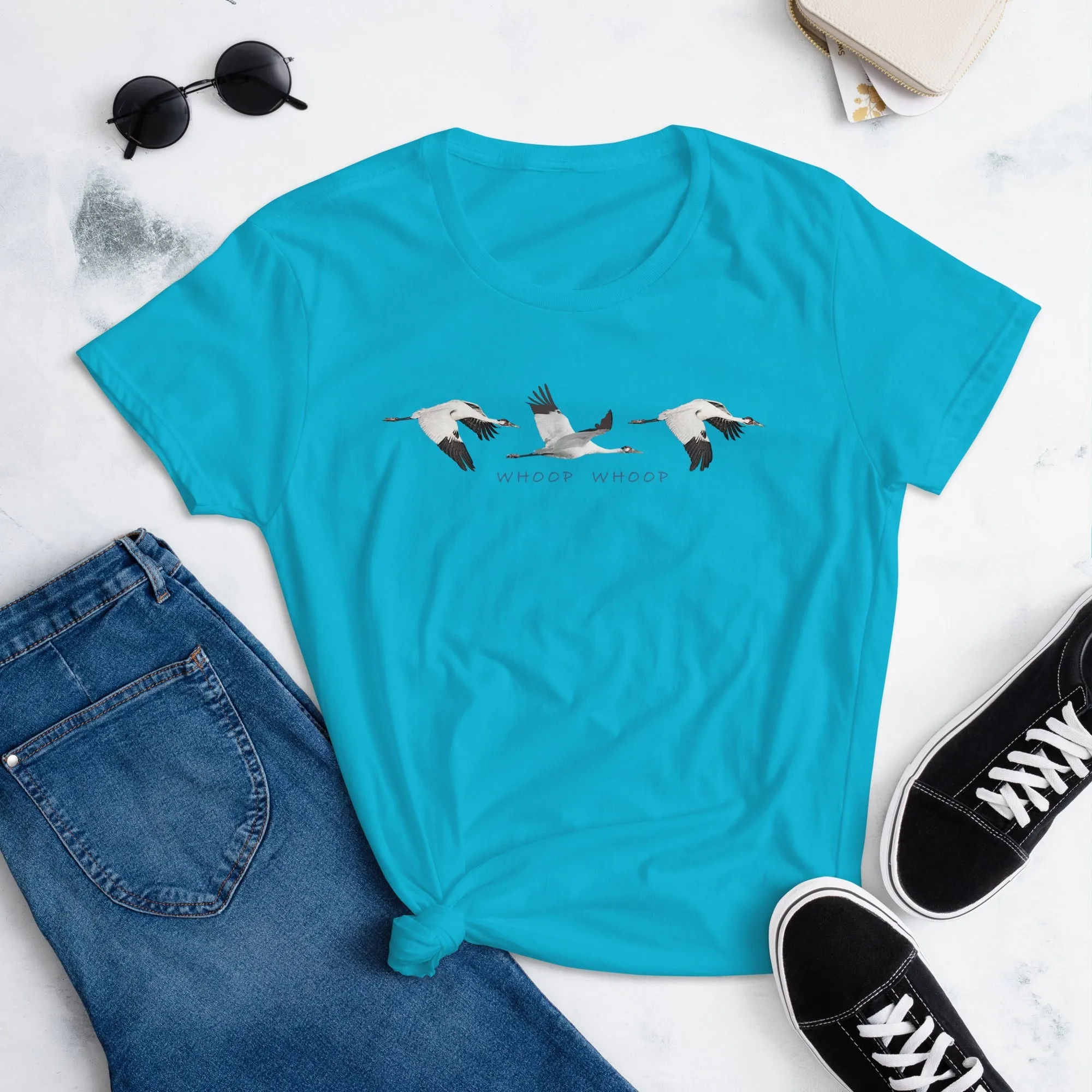 Women's Whoop Whoop Whooping Crane T-Shirt